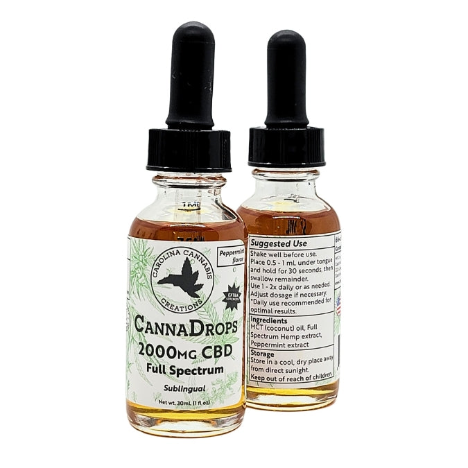 Canna Drops Full Spectrum 2000mg CBD tincture | Peppermint | Carolina Cannabis Creations