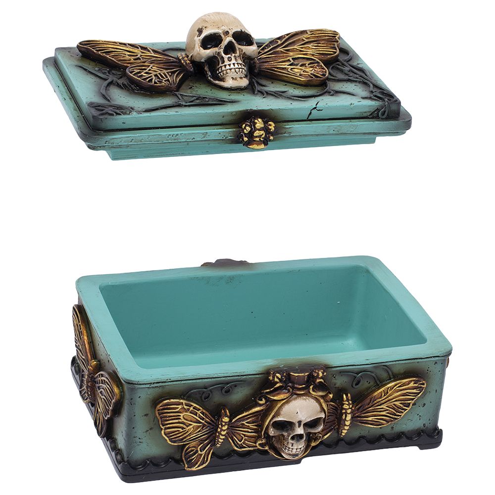 Fujima Death's Head Moth Sarcophagus Polyresin Stash Box - 5.5"x4"