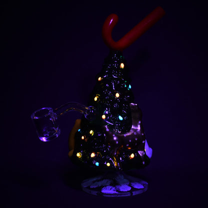 Christmas Tree w/ Candy Cane Glass Rig - 7.25" / 14mm F