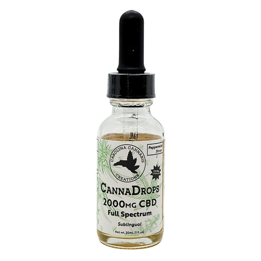 Canna Drops Full Spectrum 2000mg CBD tincture | Peppermint | Carolina Cannabis Creations