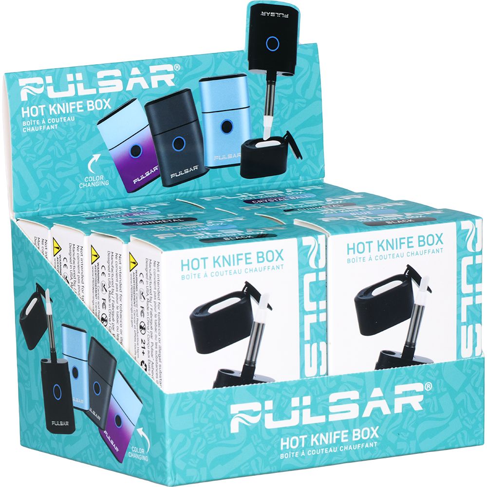 Pulsar Hot Knife Box 2-in-1 Electric Loading Tool & Dab Container | Black | 650mAh | 8pc Display