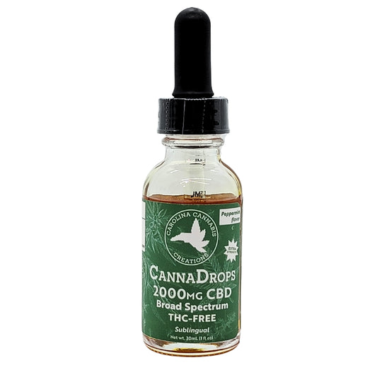 Canna Drops Broad Spectrum 2000mg CBD tincture | Peppermint | Carolina Cannabis Creations