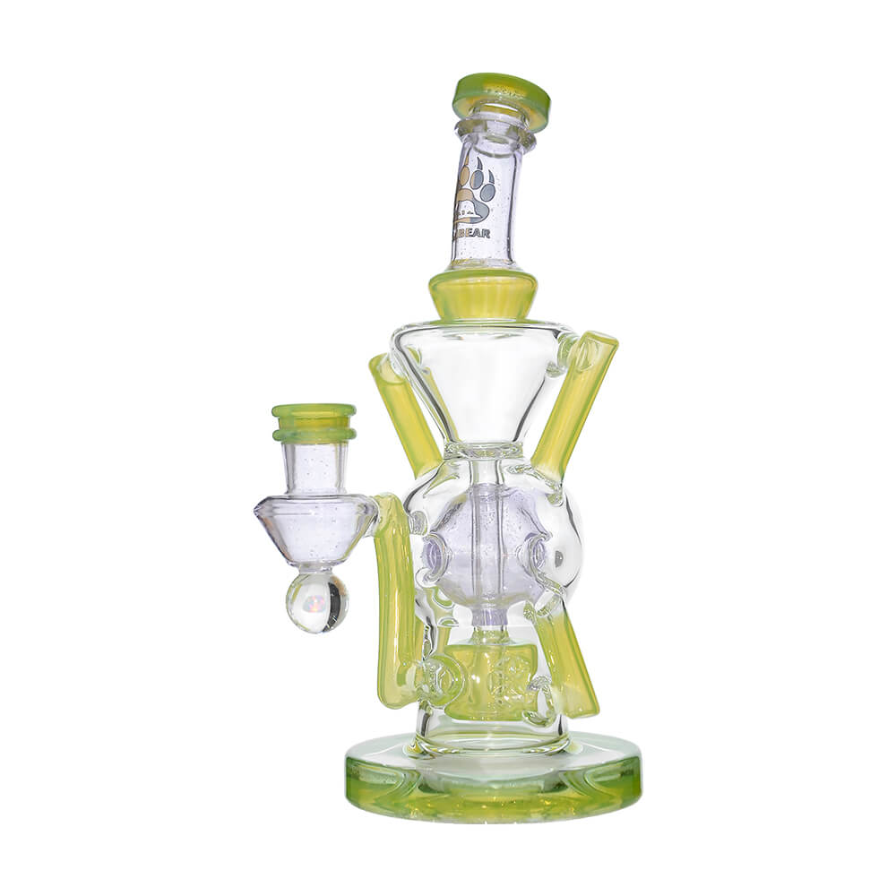 Calibear Premium EXO 8" Recycler w/ Encased Opal & Seed of Life Perc
