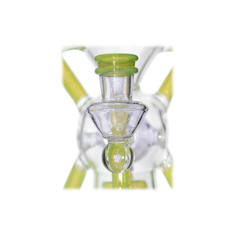 Calibear Premium EXO 8" Recycler w/ Encased Opal & Seed of Life Perc