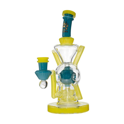 Calibear Premium EXO 8" Recycler w/ Encased Opal & Seed of Life Perc