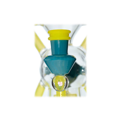 Calibear Premium EXO 8" Recycler w/ Encased Opal & Seed of Life Perc