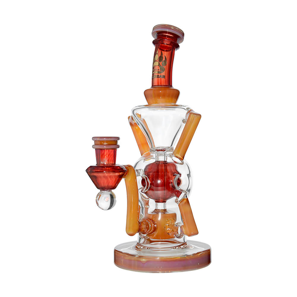 Calibear Premium EXO 8" Recycler w/ Encased Opal & Seed of Life Perc