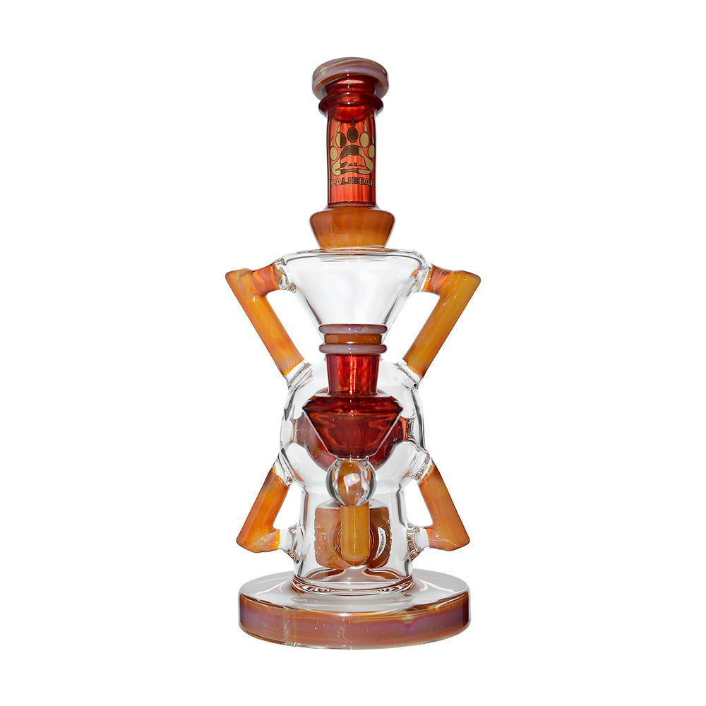Calibear Premium EXO 8" Recycler w/ Encased Opal & Seed of Life Perc