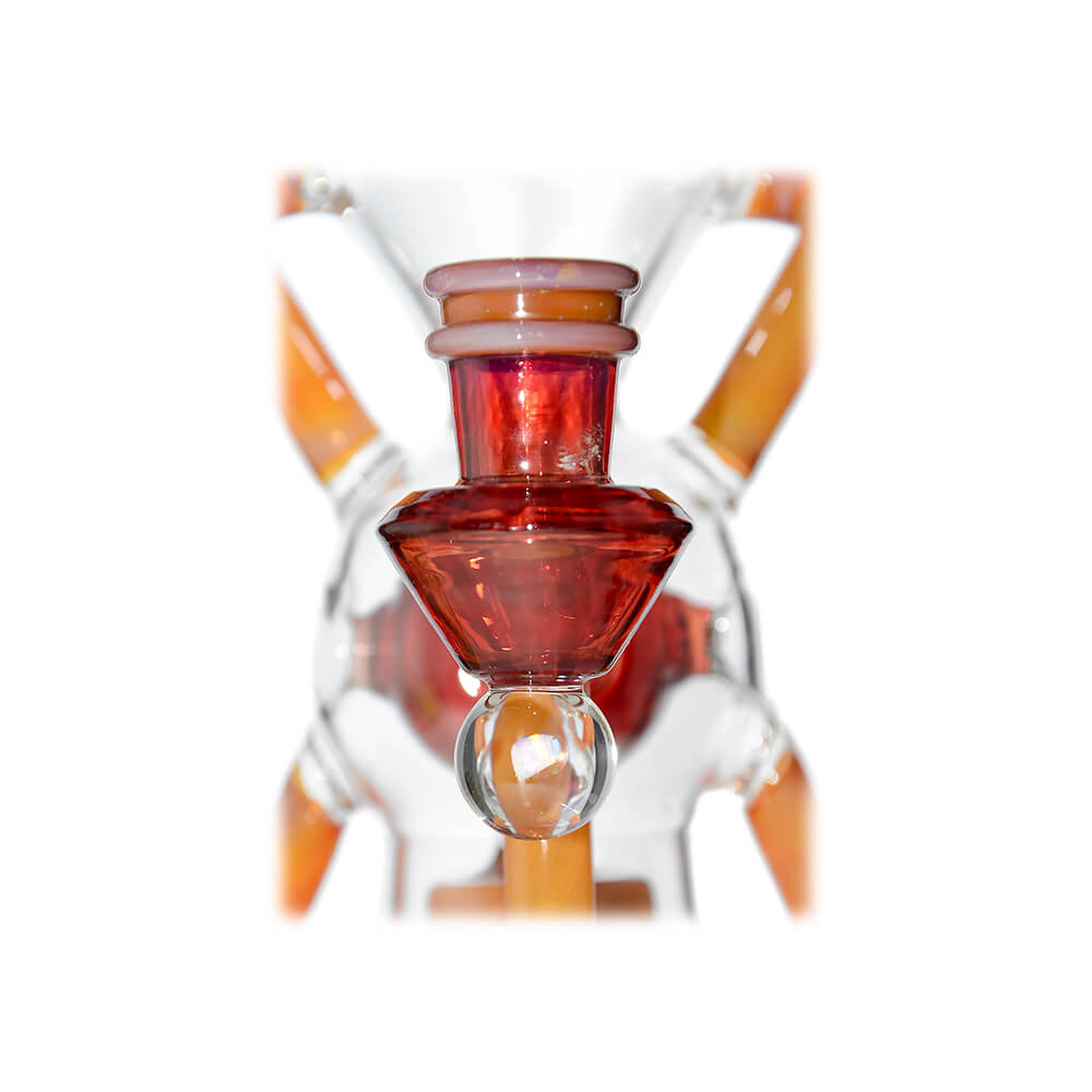 Calibear Premium EXO 8" Recycler w/ Encased Opal & Seed of Life Perc