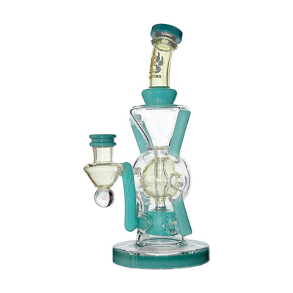 Calibear Premium EXO 8" Recycler w/ Encased Opal & Seed of Life Perc