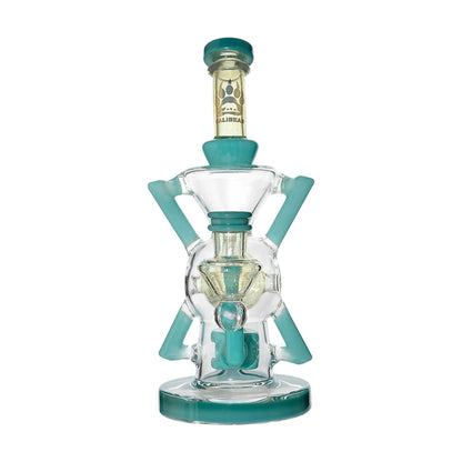Calibear Premium EXO 8" Recycler w/ Encased Opal & Seed of Life Perc