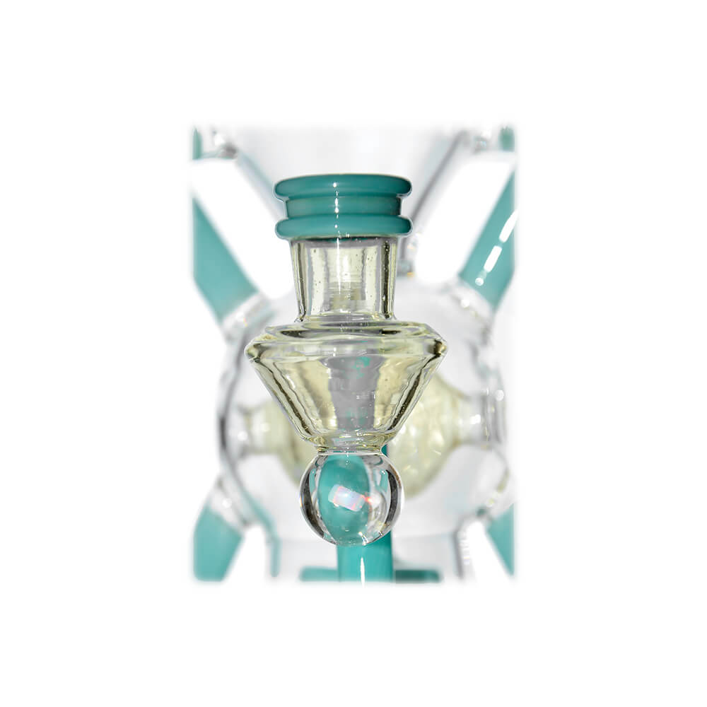 Calibear Premium EXO 8" Recycler w/ Encased Opal & Seed of Life Perc