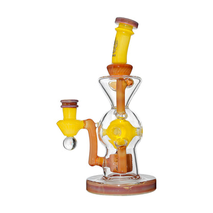 Calibear Premium EXO 8" Recycler w/ Encased Opal & Seed of Life Perc