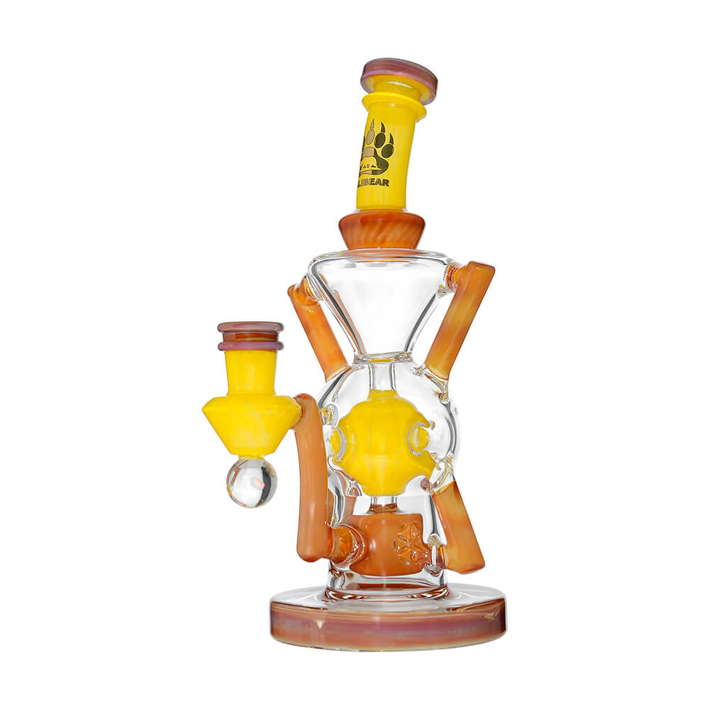 Calibear Premium EXO 8" Recycler w/ Encased Opal & Seed of Life Perc