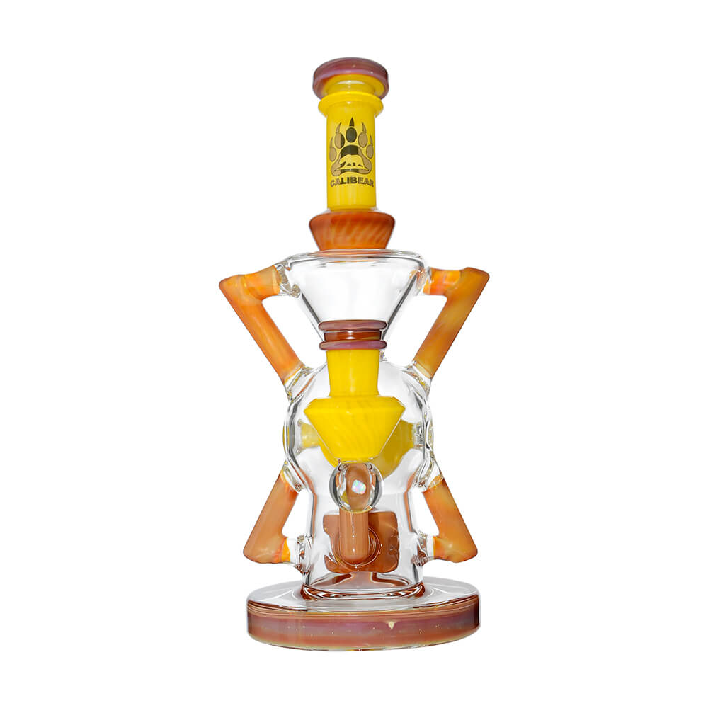 Calibear Premium EXO 8" Recycler w/ Encased Opal & Seed of Life Perc