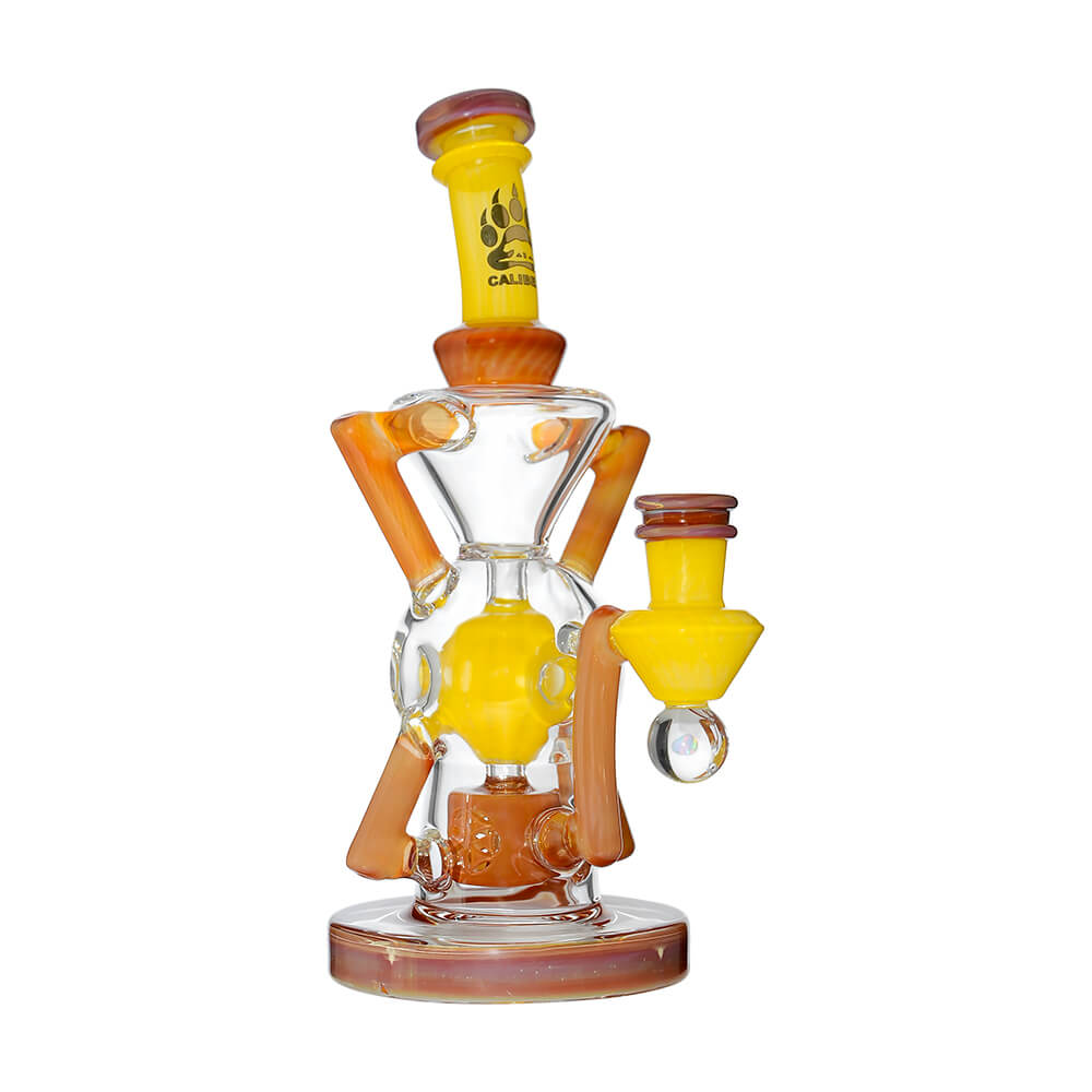 Calibear Premium EXO 8" Recycler w/ Encased Opal & Seed of Life Perc