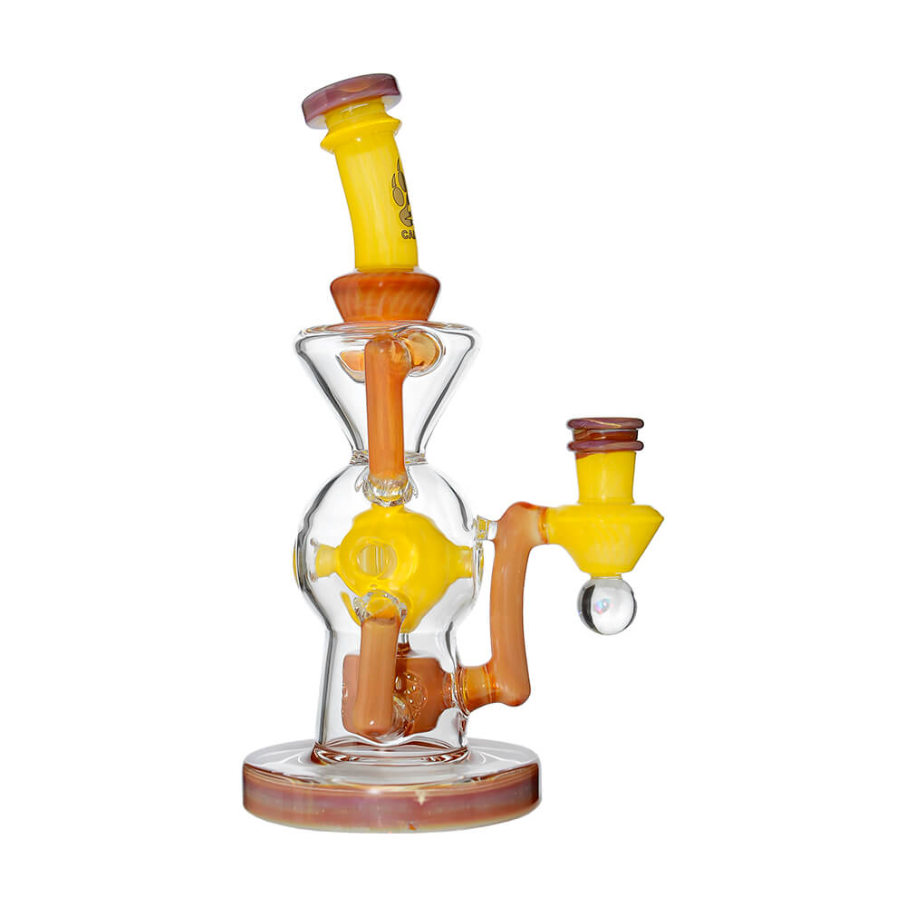 Calibear Premium EXO 8" Recycler w/ Encased Opal & Seed of Life Perc