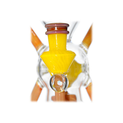 Calibear Premium EXO 8" Recycler w/ Encased Opal & Seed of Life Perc