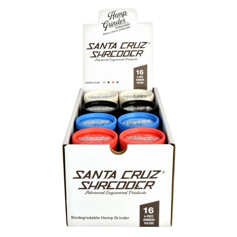 16PC DISP- Santa Cruz Shredder Hemp Grinder - 4pc/2.25"/Asst