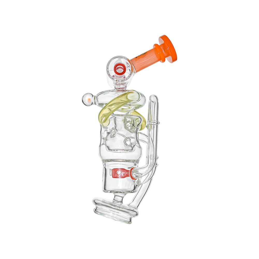 Premium Swiss Straight Fab Recycler Glass Attachment w/ Encased Opal for Puffco Peak OG & Pro | Calibear