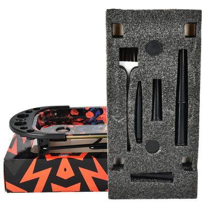 Elevated Metal Rolling Tray & Cone Loader Kit - Tie Dye Leaf / 9.25"x4.2"