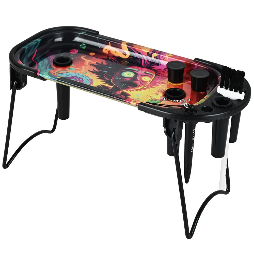 Elevated Metal Rolling Tray & Cone Loader Kit - Tie Dye Leaf / 9.25"x4.2"