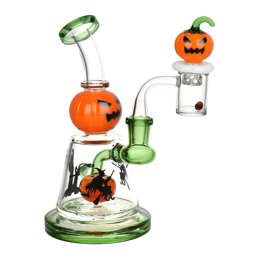 Halloween Ball Glass Dab Rig Set - 6.75" / 14mm F