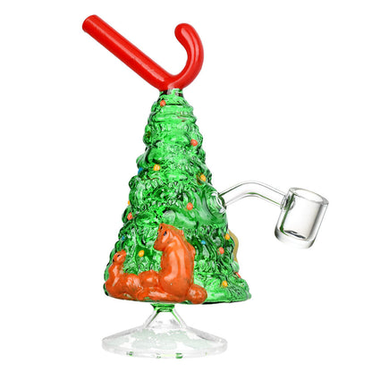 Christmas Tree w/ Candy Cane Glass Rig - 7.25" / 14mm F