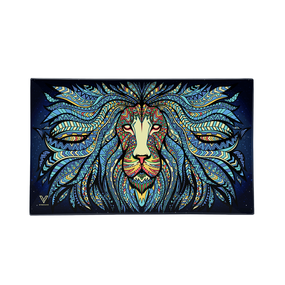Tribal Lion Glass Rollin' Tray