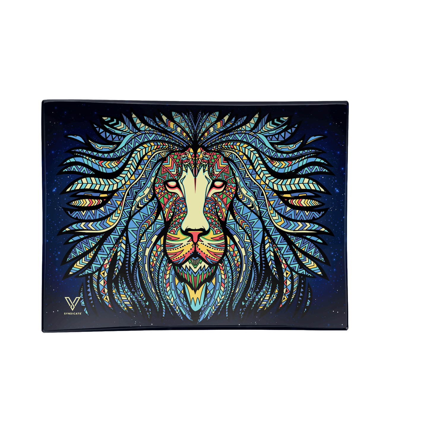 Tribal Lion Glass Rollin' Tray