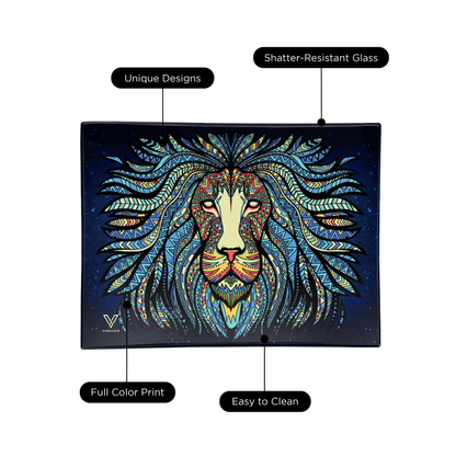 Tribal Lion Glass Rollin' Tray